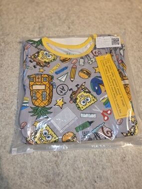 WeiWei 4T Bamboo Spongebob Short-sleeve Shirt & Shorts